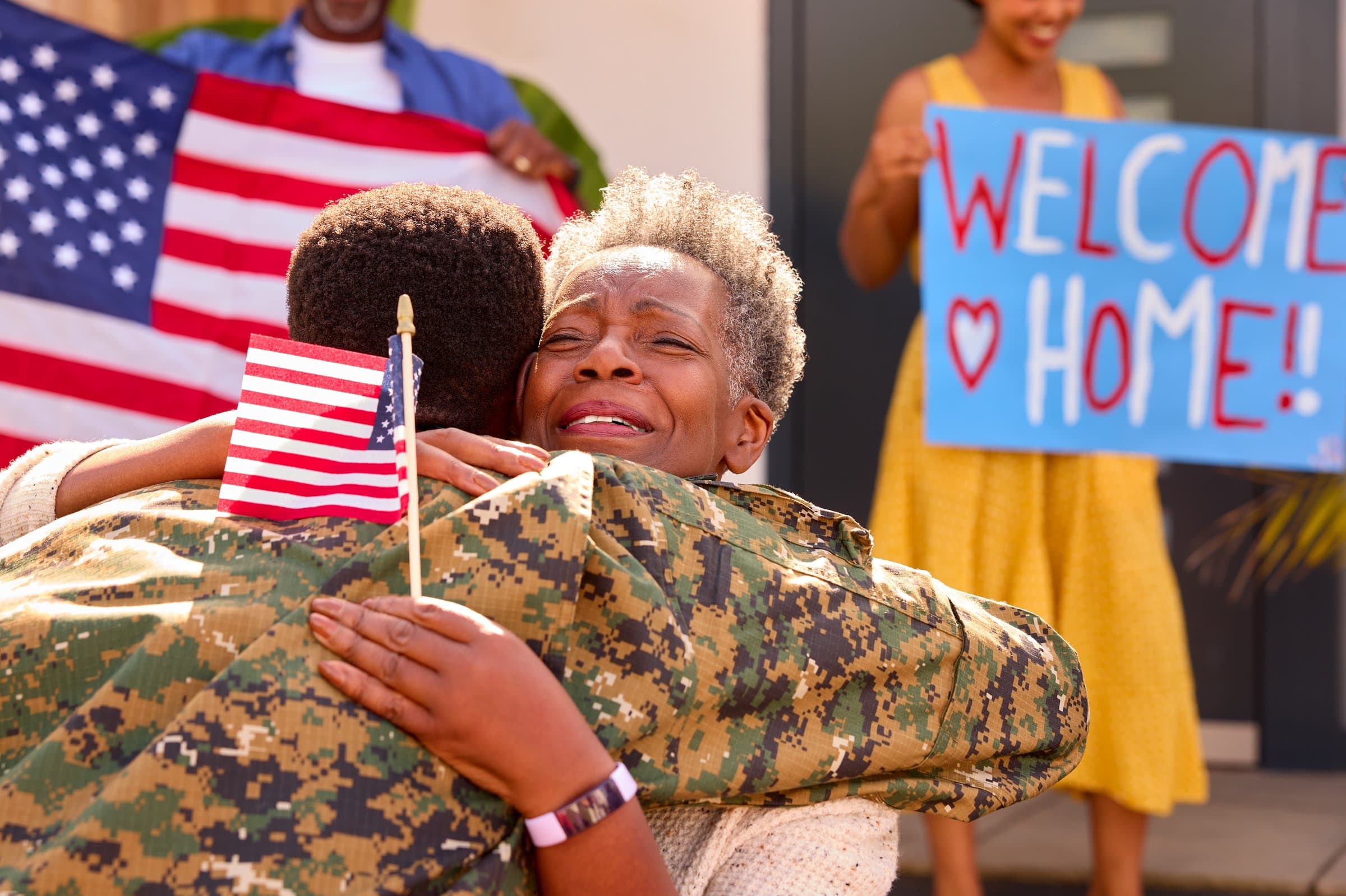 Military family reunion